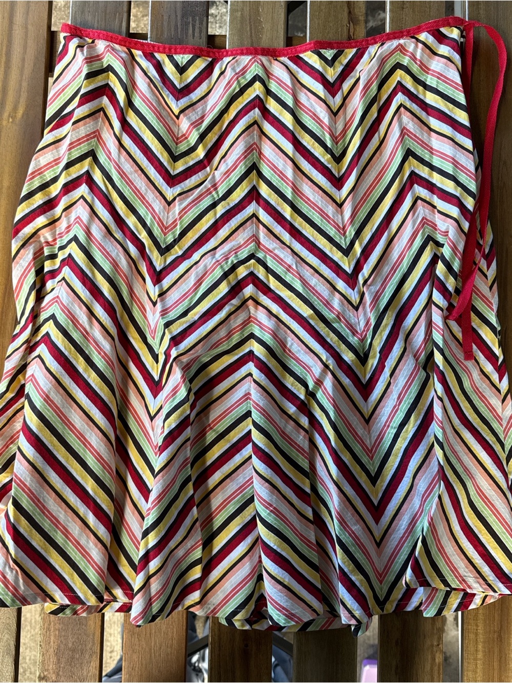 LOFT Girls Chevron Stripe Skirt in Pink, Yellow, Black & White